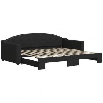 Sofá cama nido tela negro 90x200 cm