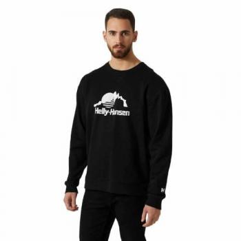 Sudadera Hombre Helly Hansen Yu Crew 2.0 Negro Estampado Blanco - M