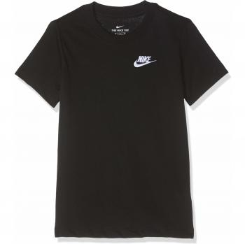 Nike G NSW tee EMB Swoosh T-Shirt, Niñas, Black, S