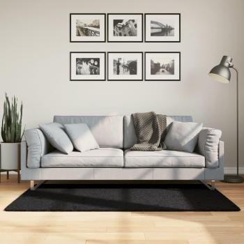 Alfombra larga Shaggy negra PAMPLONA 80x150 cm