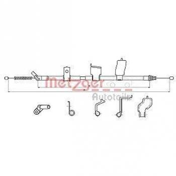 Cable de freno de mano Metzger trasero izquierdo para Nissan Qashqai 17.0327