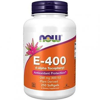 Now Foods Vitamin E 400 IU D-Alpha Tocopherol Softgels, 250 Count