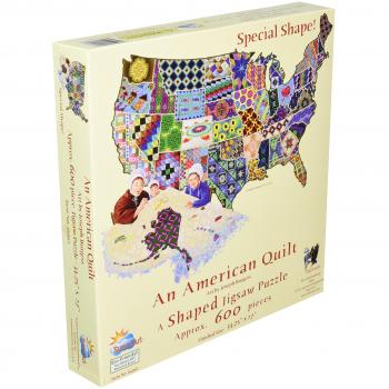 Puzzle contur SunsOut - Joseph Burgess: Una Colcha Americana, 600 piezas