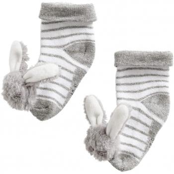 VERTBAUDET Par de calcetines fantasía para bebé GRIS CLARO A RAYAS 18/19