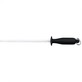 Arcos Serie Chairas, Chaira Afilador manual de cuchillos, Cuerpo de Acero al Carbono Cromado de 230 mm, Mango de Polipropileno color Negro