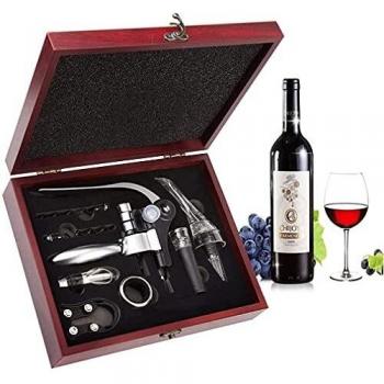Smaier Tire-bouchon, tire-bouchon à vin de style lapin en 9 pièces, tire-bouchon manuel multifonction avec coffret cadeau exquis.