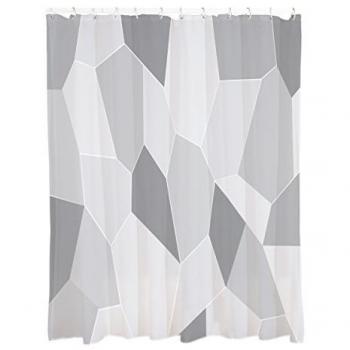 Cortina de Baño Origami 180x200 cm - Poliéster Multicolor con Anillas Incluidas