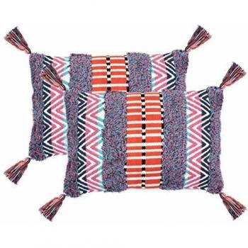 vidaXL 2X Cojines de Estampado Bohemio 45x60cm Multicolor Decoración de Hogar