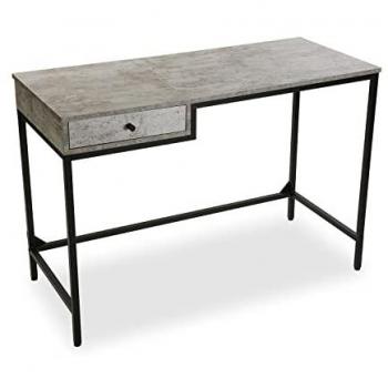 Mesa Escritorio Versa Jack Gaming con cajón, medidas 76 x 48 x 110 cm, materiales madera y metal, color gris