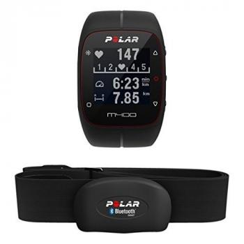 Polar M400 HR - Pulsometro y reloj de entrenamiento con GPS integrado y registro de actividad con sensor de frecuencia cardíaca H7, color negro