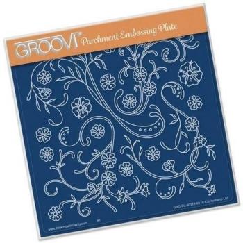 Groovi claritystamps Gabarit tracage del pergamino Lianes fleuries Groovi 15 x 15 cm)