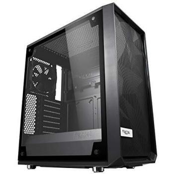 Fractal Design Meshify C – TG Midi-Tower Negro, Transparente carcasa de ordenador - Caja de ordenador