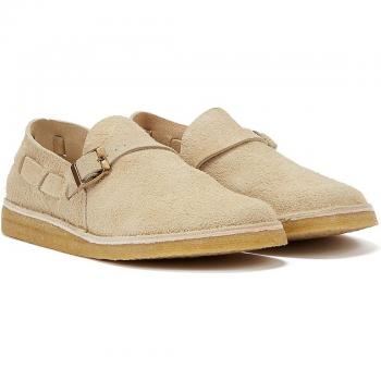 Yogi Sand Brown Corso Suede Buckle Monk Shoe - Male - Brown - UK 9