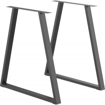 HOMCOM Conjunto de 2 Patas para Mesa Industrial 72x6x72 cm Negro