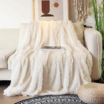 Mantas, PV Lana Mullido y Suave, Peluda Manta Súper Suave 130 x 160cm, Mantas Pelo de Vellón de Doble Cara Que se Puede Utilizar para Sofá, Asiento y Dormitorio