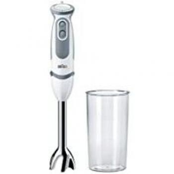 Braun Minipimer 5200 - Batidora de Mano, 1000 W, 21 Velocidades y Función Turbo, Campana Anti-salpicaduras, Powerbell Plus, Easy-Click, Incluye Vaso Medidor de 600 ml, Color Blanco