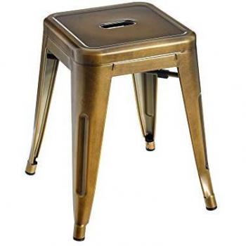 Taburete de diseño Dorado de Metal de 38x38x45 cm - LOLAhome