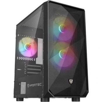 Caja ATX Nfortec DYS Negro con Cristal Templado y RGB