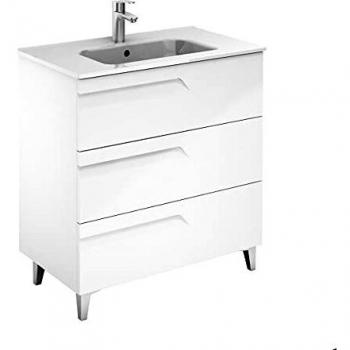 ROYO Vitale Mueble+Lavabo 3 Cajones F-46 Blanco Brillo - Medida: 80 CMS
