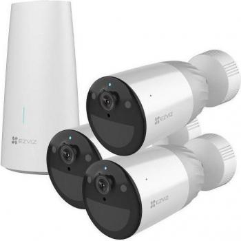 EZVIZ BC1-B3 Security Camera Set of 3 - Kit de Cámaras de Seguridad IP EZVIZ BC1 para Interior y Exterior, Resolución Full HD 1080p, Visión Nocturna en Color, Detección Inteligente de Movimiento