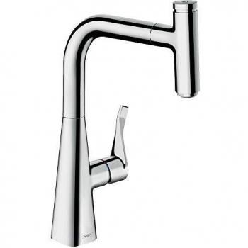 Hansgrohe 14857000 Metris Select Grifo de cocina con caño extraíble, 240 mm, Cromo