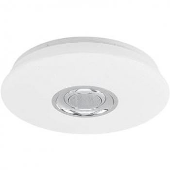 Lámpara de Techo LED Elpida con Altavoz, Dimmable y Cambio de Color RGB, Plástico Blanco