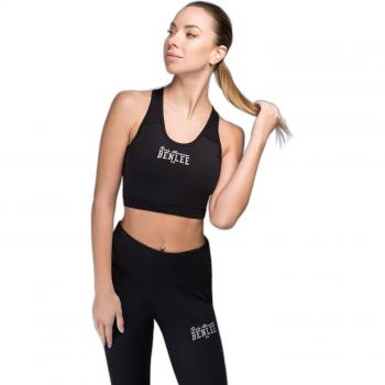 Lonsdale Women's Black Silver Sports Bra S