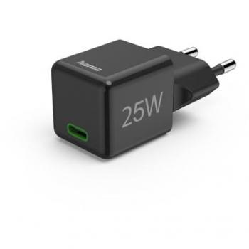 Cargador Rápido USB-C 25W Power Delivery Super Mini Negro