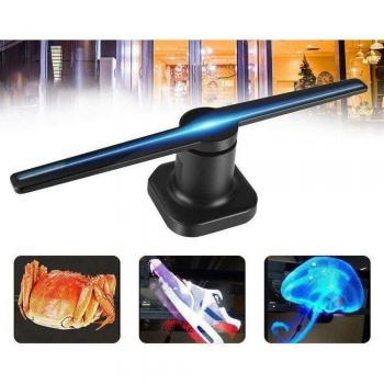 Proyector Holográfico 3D LED Tipo Ventilador con Conexión Wifi y Función Publicitaria