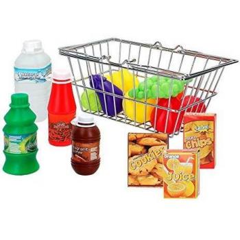 Colorbaby Cesta de la compra con accesorios de comida My Home Colors