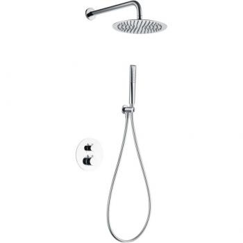 Conjunto ducha termostático empotrado Nápoles Imex - Columna Ducha Empotrada Termostatica sin Grifo | Conjunto de Ducha con Alcachofa y Flexo | Griferia con Rociador D