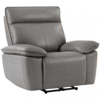 Sillón Relax Eléctrico de Cuero de Vaca Gris NOVENA