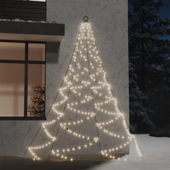 Árbol de Navidad LED blanco cálido 260 leds 300 cm con gancho de pared