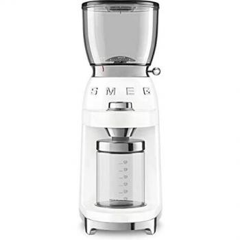 Smeg CGF01WHEU Molinillo de café, Metal, Blanco