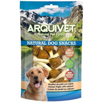 ARQUIVET Muslitos de Pollo con Calcio 100 gr - Snacks para Perros 100% Naturales - Chuches, premios, golosinas, chucherías, recompensas para Perros - Producto Light