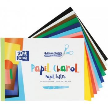 Bloc de manualidades tamaño A4 con 10 hojas de papel charol Oxford - Ideal para proyectos creativos