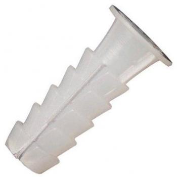 Tacos de Pared de Plástico Blanco 7 mm (Paquete de 25)Bridas de Nylon Natural 7.5 x 360 mm (Bolsa de 100 Unidades)