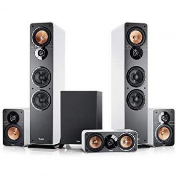 Teufel Ultima 40 Surround 5.1 - Sistema de altavoces HiFi con subwoofer potente y sonido envolvente en blanco y negro