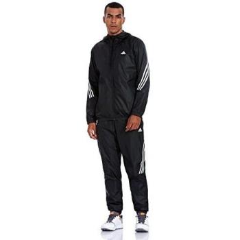 adidas MTS Wvn Hooded Tracksuit, Mens, Black/Black, M