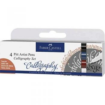 Rotulador Pitt Artist Pen Calligraphy 4 colores clásicos