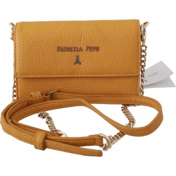 Yellow Logo Leather Shoulder Strap Sling Bag