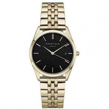 Rosefield Women's Watch The Ace Gold Round Case - Black Dial ACBKG-A13