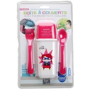 Set cubiertos con estuche Rosa