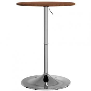 Mesa alta de madera maciza roble marrón oscuro Ø50x89,5 cm