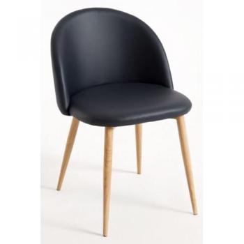 Silla de Comedor Vint en Polipiel Negra
