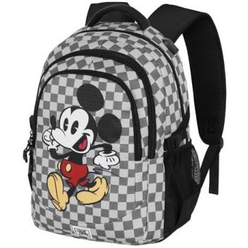 Mochila Move Mickey Mouse Disney 44cm adaptable, color gris, dimensiones 34 x 46 cm, capacidad de 32 litros