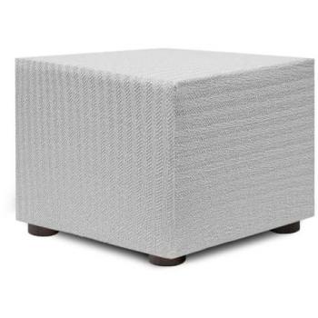Funda Puff Bielástica Jaz 65 x 65 x 65 cm, color blanco, premium, para puf de sofá