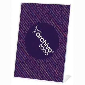 Expositor sobremesa L Archivo 2000 A7 vertical cristal transparente 40x75x110 mm