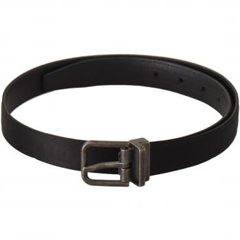 Dolce & Gabbana Black Calfskin Leather Vintage Metal Buckle Belt - 75 cm / 30 Inches