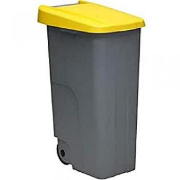 Denox DEN028 Contenedor Reciclo 85 litros Cerrado, Amarillo, 420x570x760 mm